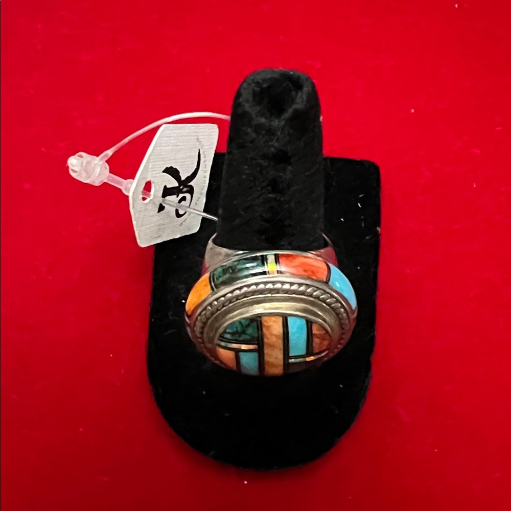 Multicolor Inlay Turquoise Ring - Picture 2 of 7